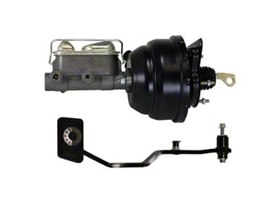 LEED Brakes 8-Inch Dual Power Brake Booster with 1-Inch Dual Bore Master Cylinder and Brake Pedal; Black Finish (67-70 Mustang w/ Manual Transmission & Front Disc Brakes)