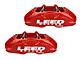 LEED Brakes MaxGrip Lite 4-Piston Front Spindle Mount Disc Brake Conversion Kit with MaxGrip XDS Rotors; Red Calipers (70-73 Mustang w/ Front Drum Brakes & 5-Lug)