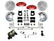 LEED Brakes MaxGrip Lite 4-Piston Manual Front Disc Brake Conversion Kit with MaxGrip XDS Rotors; Red Calipers (1970 Mustang w/ Front Drum Brakes & 5-Lug)
