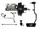 LEED Brakes Power Front Disc Brake Conversion Kit with 9-Inch Brake Booster, Master Cylinder, Brake Pedal and MaxGrip XDS Rotors; Black Calipers (67-69 Mustang w/ Automatic Transmission & 5-Lug)
