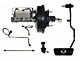 LEED Brakes Power Front Disc Brake Conversion Kit with 9-Inch Brake Booster, Master Cylinder, Brake Pedal and Vented Rotors; Zinc Plated Calipers (67-69 Mustang w/ Automatic Transmission & 5-Lug)