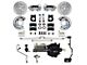 LEED Brakes Power Front Disc Brake Conversion Kit with 8-Inch Brake Booster, Master Cylinder, Brake Pedal and MaxGrip XDS Rotors; Zinc Plated Calipers (67-69 Mustang w/ Manual Transmission & 5-Lug)