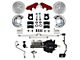 LEED Brakes Power Front Disc Brake Conversion Kit with 8-Inch Brake Booster, Master Cylinder, Brake Pedal and MaxGrip XDS Rotors; Red Calipers (67-69 Mustang w/ Manual Transmission & 5-Lug)