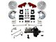 LEED Brakes Power Front Disc Brake Conversion Kit with Brake Booster, Master Cylinder, Adjustable Valve and MaxGrip XDS Rotors; Red Calipers (71-73 Mustang w/ Front Drum Brakes)
