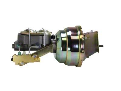 LEED Brakes Compact-10 Series 8-Inch Dual Power Brake Booster with 1-1/8-Inch Dual Bore Master Cylinder and Side Mount Valve; Zinc Finish (67-72 Blazer, C10, Jimmy, K10 w/ Front Disc & Rear Drum Brakes)