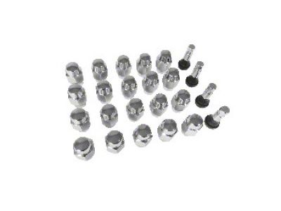 Legendary Aluminum Alloy Wheel 1/2 Chrome Lug Nut Set with Valve Stems, 24 Pieces