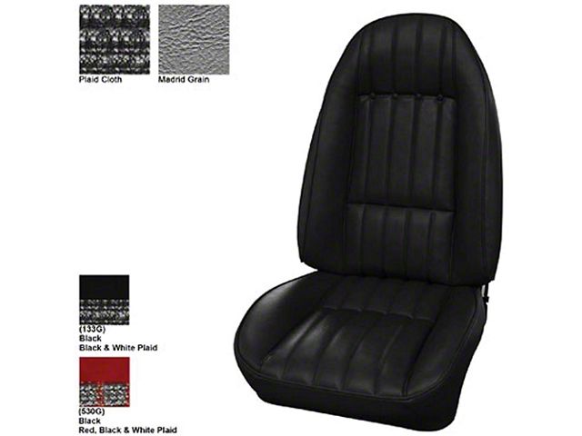 Legendary Auto Interiors, Front Bucket Seat Covers, Standard Cloth Style, Show Correct 304478 Camaro 1976