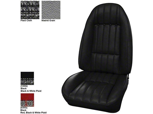 Legendary Auto Interiors, Front Buckets Seat Covers, Deluxe Cloth Style, Show Correct 304499 Camaro 1976