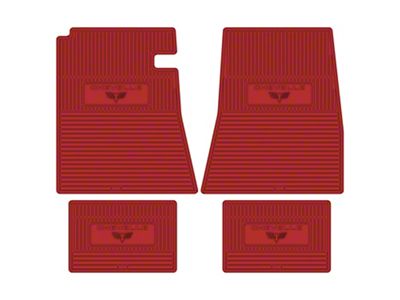 Legendary Auto Interiors Chevelle Floor Mats, Chevelle V Flag Emblem, Bright Red, 1964-1967