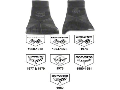 Legendary Auto Interiors Ltd Floor Mats, Rubber, With C3 Logo 56200 Corvette 1968-1982