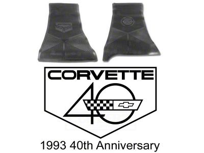 Legendary Auto Interiors Ltd Rubber Floor Mats, With 40th Anniversary Logo 25-13664 Corvette 1993