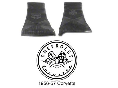 Legendary Auto Interiors Ltd Rubber Floor Mats, With C1 Logo 25-13655 Corvette 1956-1957