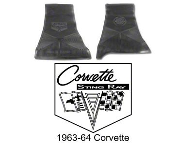 Legendary Auto Interiors Ltd Rubber Floor Mats, With C2 Logo 25-13659 Corvette 1963-1964
