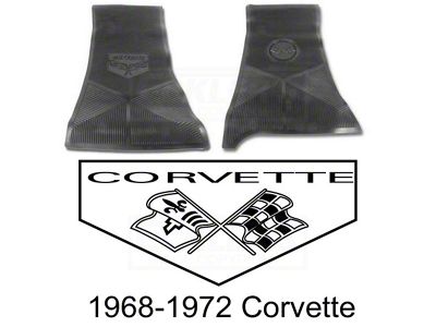 Legendary Auto Interiors Ltd Rubber Floor Mats, With C3 Logo 25-13324 Corvette 1968-1972