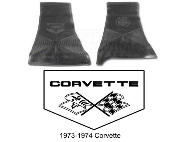 Legendary Auto Interiors Ltd Rubber Floor Mats, With C3 Logo 25-13325 Corvette 1973-1974