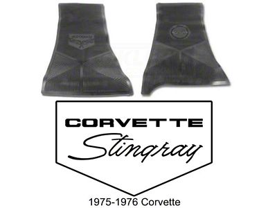 Legendary Auto Interiors Ltd Rubber Floor Mats, With C3 Logo Corvette 1975-1976
