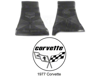 Legendary Auto Interiors Ltd Rubber Floor Mats, With C3 Logo Corvette 1977