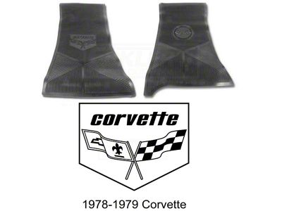 Legendary Auto Interiors Ltd Rubber Floor Mats, With C3 Logo Corvette 1978-1979