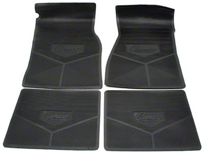Legendary Auto Interiors, Vinyl Floor Mat Set, Custom Vintage Logo, Camaro By Chevrolet CC-25 Camaro 1967-1969