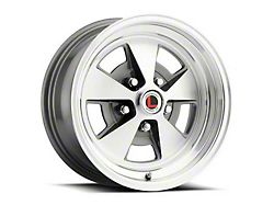 Legendary Wheel Flat 5 Charcoal Machined Wheel; 15x7; 4.55mm Offset (64-73 Mustang)