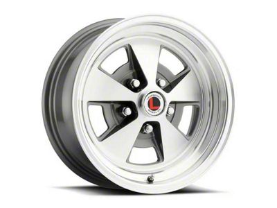 Legendary Wheel Flat 5 Charcoal Machined Wheel; 15x7; 4.55mm Offset (64-73 Mustang)