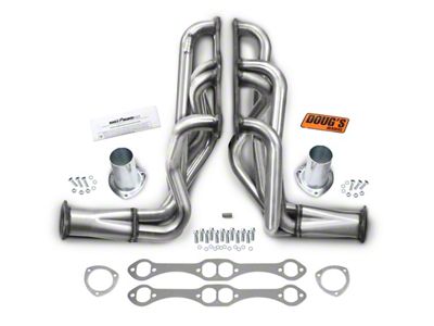 1-5/8-Inch 4-Tube Full Length Headers; Stainless Steel (58-64 283/327 V8 Biscayne, Del Ray, Impala)