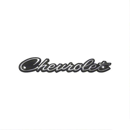 Chevy Script Ecklers Chevrolet Script Grille Emblem; Chrome and Black (1964 Impala)