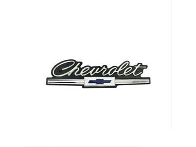 Chevrolet Script Grille Emblem; Chrome and Black (1966 Biscayne, Impala)