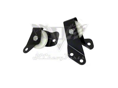 Emergency Parking Brake Firewall Pulley Mount Bracket Set (59-60 Biscayne, Brookwood, Impala, Kingswood, Parkwood)
