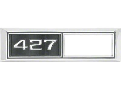 Front Side Marker Bezels with 427 Logo; Chrome with Black Background (1968 Biscayne, Caprice, Impala)