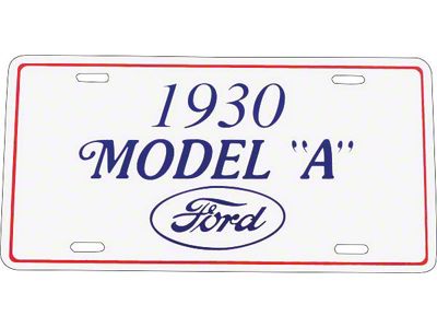 License Plate - 1930 Model A Ford In Blue