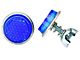 License Plate Bolt & Wing Nut With Reflector, Blue