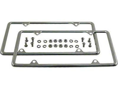 License Plate Frames, Stainless Steel With Stainless Steel Hardware, Fits Modern Sized Plates