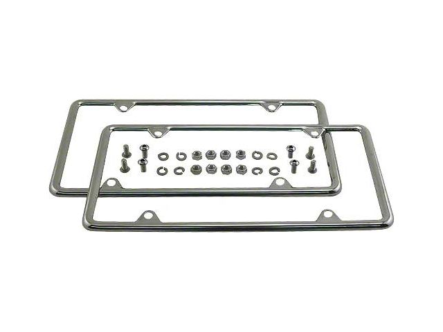 License Plate Frames, Stainless Steel With Stainless Steel Hardware, Fits Modern Sized Plates