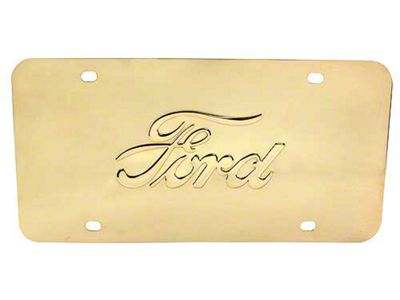 License Plate - Modern Sized Brass Plate - Ford Script