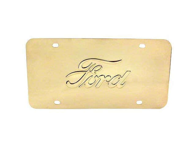 License Plate - Modern Sized Brass Plate - Ford Script