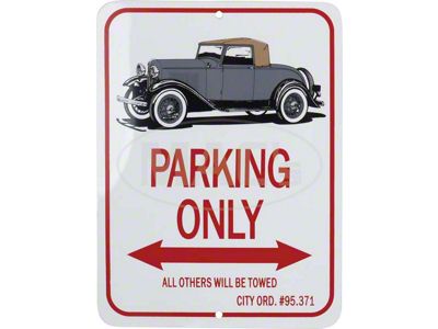 Cabriolet Parking Only Sign, Light Gray