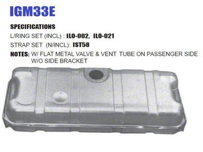 Liland Global Fuel Tank with Passenger Side Vent Tube (1970 350-300/350 HP V8 Corvette C3 w/o EEC)