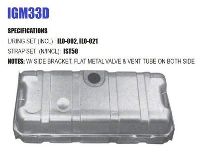 Liland Global Fuel Tank with Vent Tubes on Both Sides (70-74 350-200/270/300/350 HP V8 Corvette C3 w/ EEC)