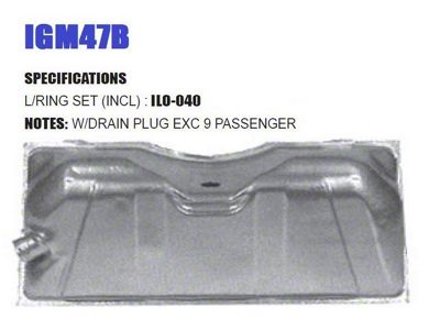 Liland Global Fuel Tank with Drain Plug and Vent Pipe; 17-Gallon (1957 Bel Air, Excluding 9-Passenger Wagon)