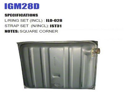 Liland Global Fuel Tank with Square Corners (1957 150, 210, Bel Air, Excluding Wagon)