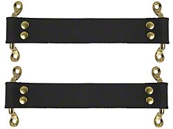 LimeWorks Vintage Door Pull / Door Check Kit with Stainless Steel Mounts; Natural Leather (28-31 Model A, Model AA)