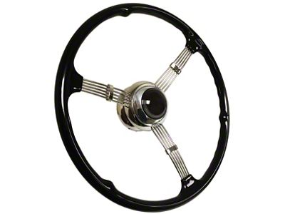 LimeWorks 16-Inch 1935 Style Banjo Steering Wheel with GM Adapter; Black (09-27 Model T, Model TT)