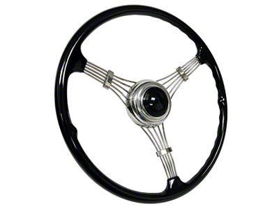LimeWorks 16-Inch 1939 Style Banjo Steering Wheel with GM Adapter; Black (09-27 Model T, Model TT)
