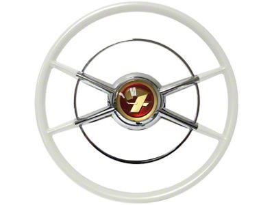 LimeWorks 16-Inch Crestliner Steering Wheel with 3-Bolt Adapter; Red (09-27 Model T, Model TT)
