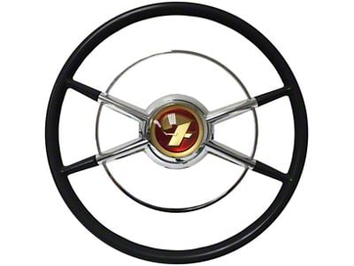 LimeWorks 16-Inch Crestliner Steering Wheel with Banjo Taper and Key Adapter; Black (09-27 Model T, Model TT)