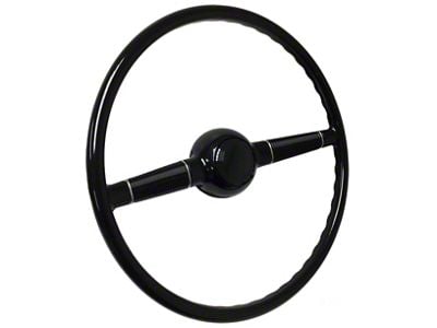 LimeWorks 16-Inch Forty Steering Wheel with Banjo Taper and Key Adapter; Black (09-27 Model T, Model TT)