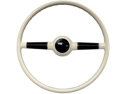 LimeWorks 16-Inch Forty Steering Wheel with Banjo Taper and Key Adapter; White and Black (09-27 Model T, Model TT)
