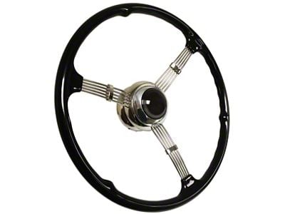 LimeWorks 16-Inch 1935 Style Banjo Steering Wheel for 1935 Style Banjo Steering Columns; Black (09-27 Model T, Model TT)