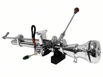 LimeWorks 33-Inch Tilt Steering Column for 3-Bolt Steering Wheels; 1-3/4-Inch Diameter; Polished (09-27 Model T, Model TT)